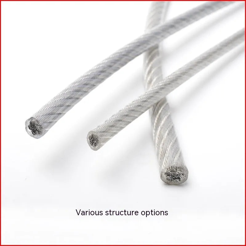 304 stainless steel security cable with PVC coating in multiple diameter options for anti-theft protection