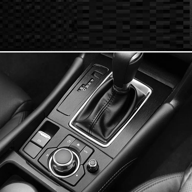 Unksera car interior sticker kit with pre-cut pieces for dashboard, centre console, and gear handle