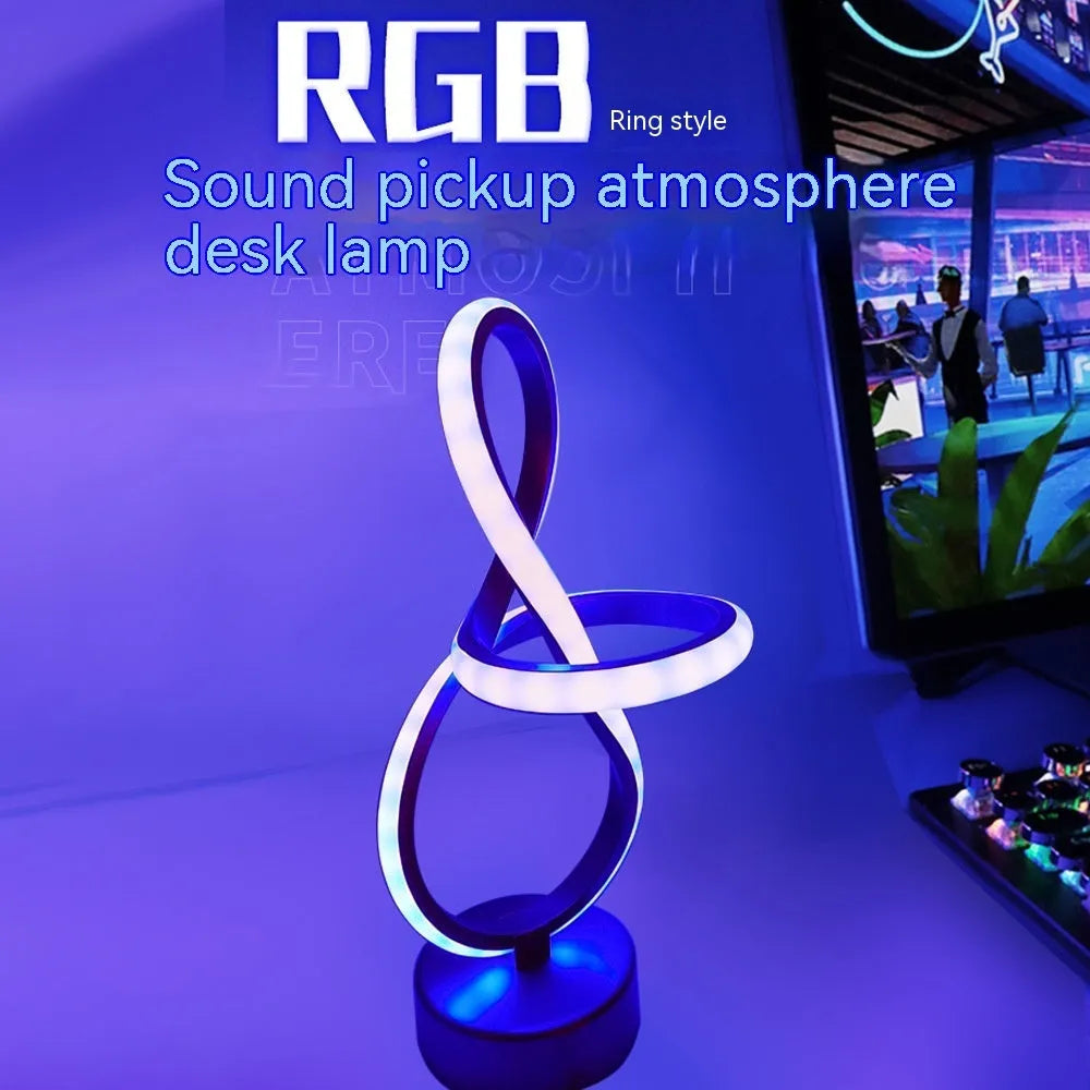 Black Bluetooth remote control musical note LED light with RGB colour strip.