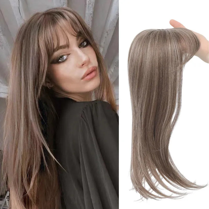 Synthetic wig hairpiece with clip-on buckle in one of six colour style options
