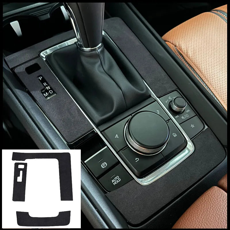 Aluminium alloy car interior decorative sticker set with transparent button overlays and multiple vehicle-specific designs