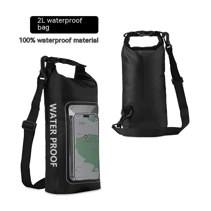 PVC waterproof crossbody phone bag in Army Green colour for outdoor and water sports.