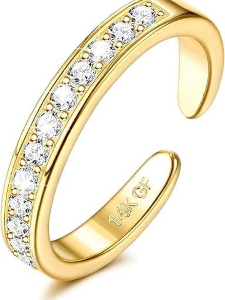Alloy toe ring with copper plating and 14K gold finish in geometry shape