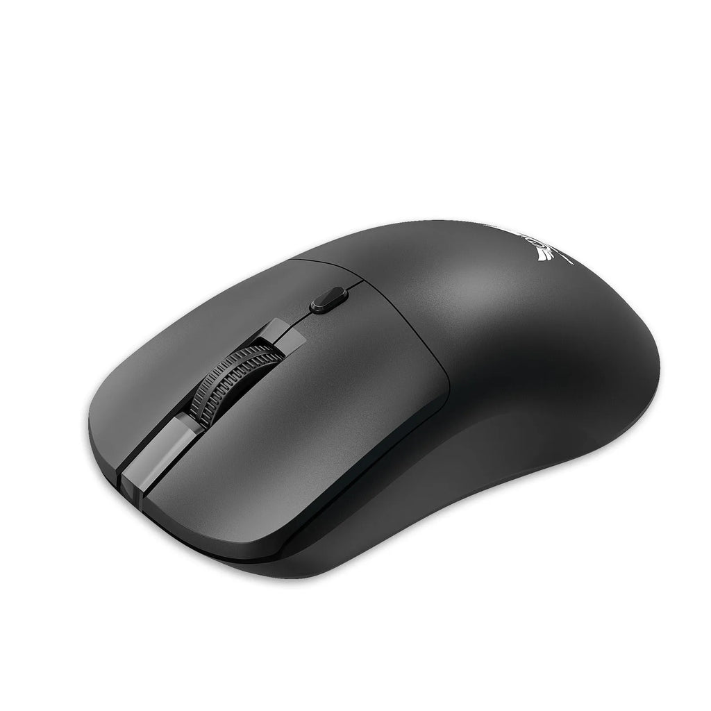Black wireless computer mouse with three-gear audio button for laptop use