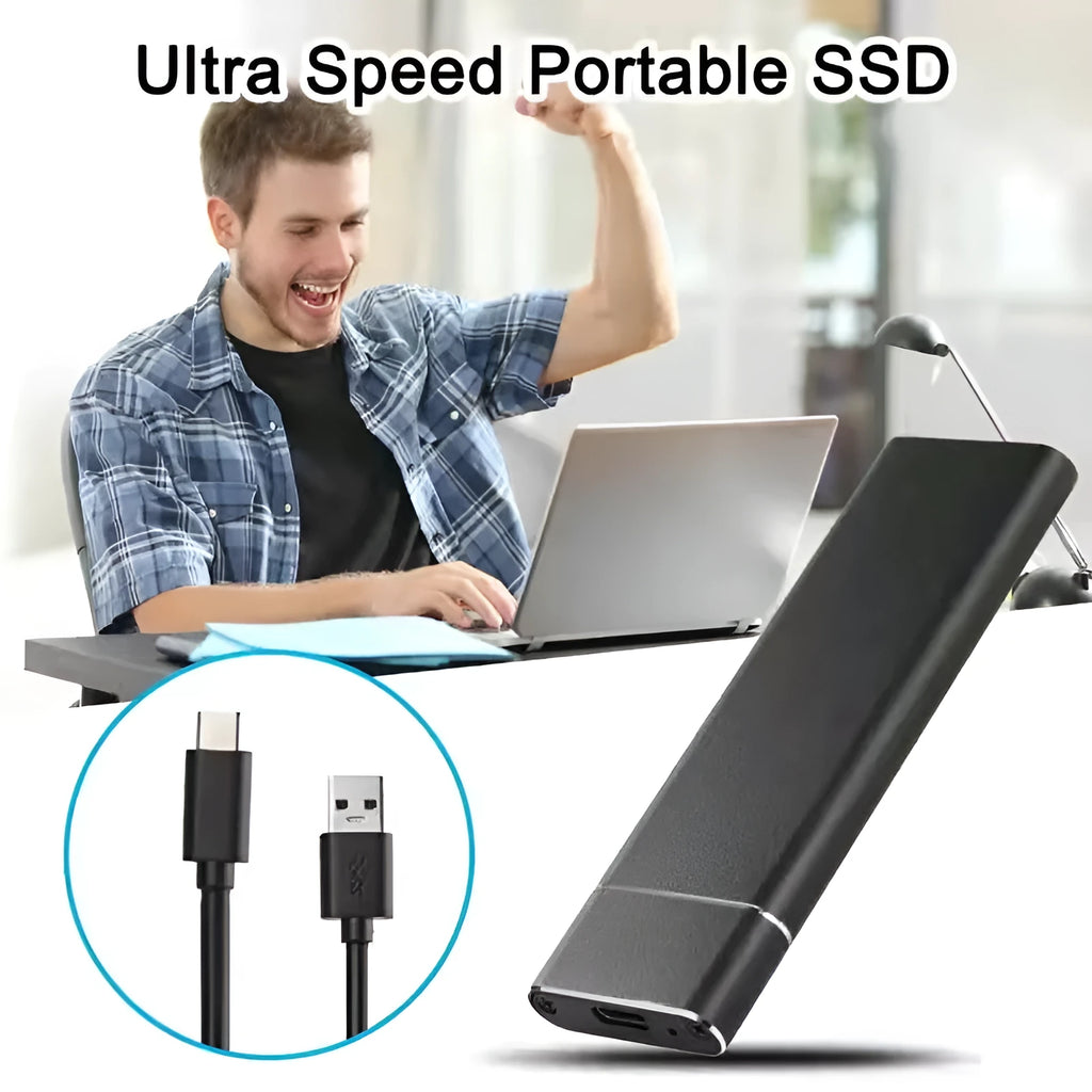 High-speed 6TB SSD mobile hard disk with metal shell in black, blue, orange, red, and silver colour options