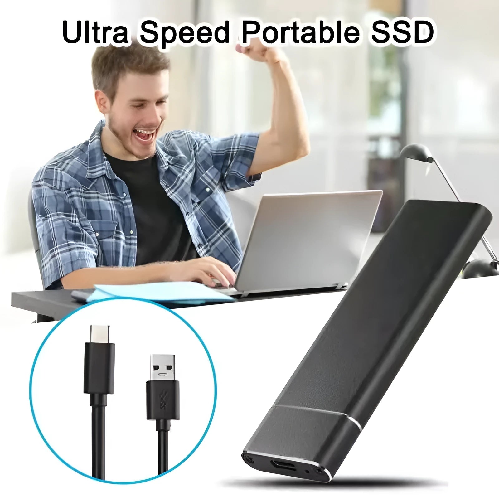 High-speed 6TB SSD mobile hard disk with metal shell in black, blue, orange, red, and silver colour options
