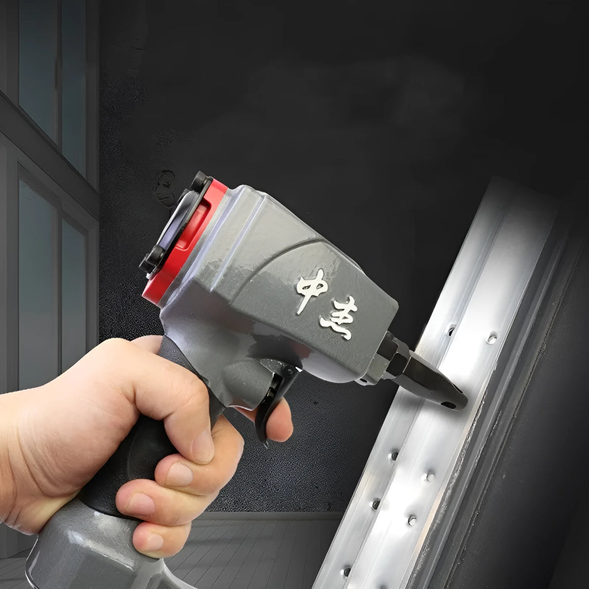 DK30 air-powered metal punching gun tool for fabric applications with 2.5-3.0mm hole diameter