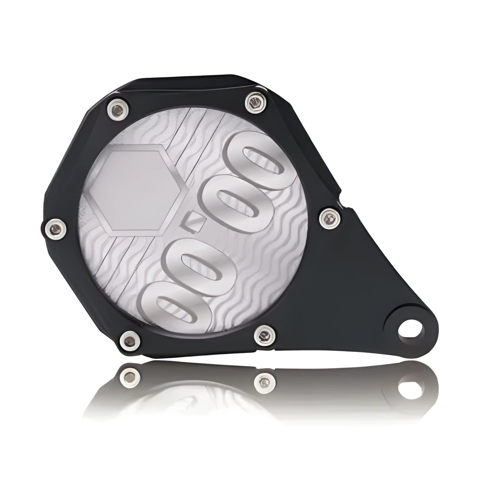 Black carbon fibre pattern motorcycle tax disc holder with anti-theft six-corner screw