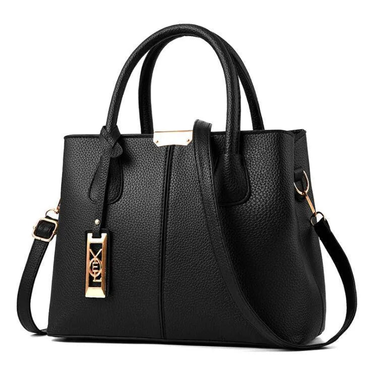 Soft PU women's tote bag in a horizontal square shape with a single leather shoulder strap, shown in a plaid pattern.