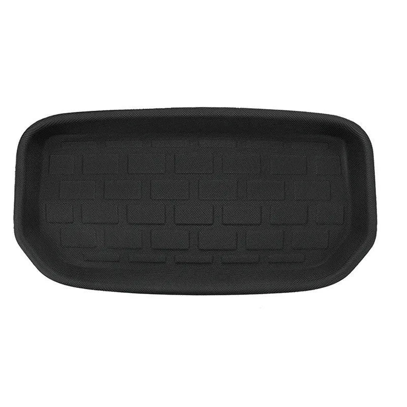 TPR material floor mats for Tesla Model Y, showing foot mats, storage box mats, and tailbox mats.