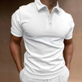 Men's loose fit button t-shirt in spandex cotton blend fabric available in seven colour options