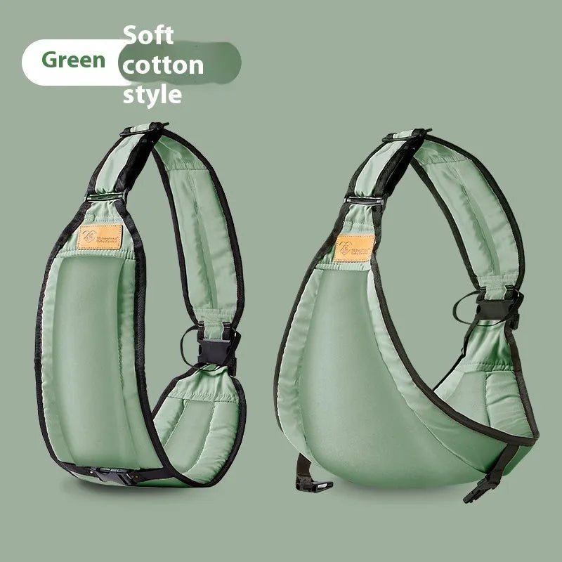 Fabric baby carrier waist stool shown in gray colour, designed for hands-free carrying of infants and toddlers