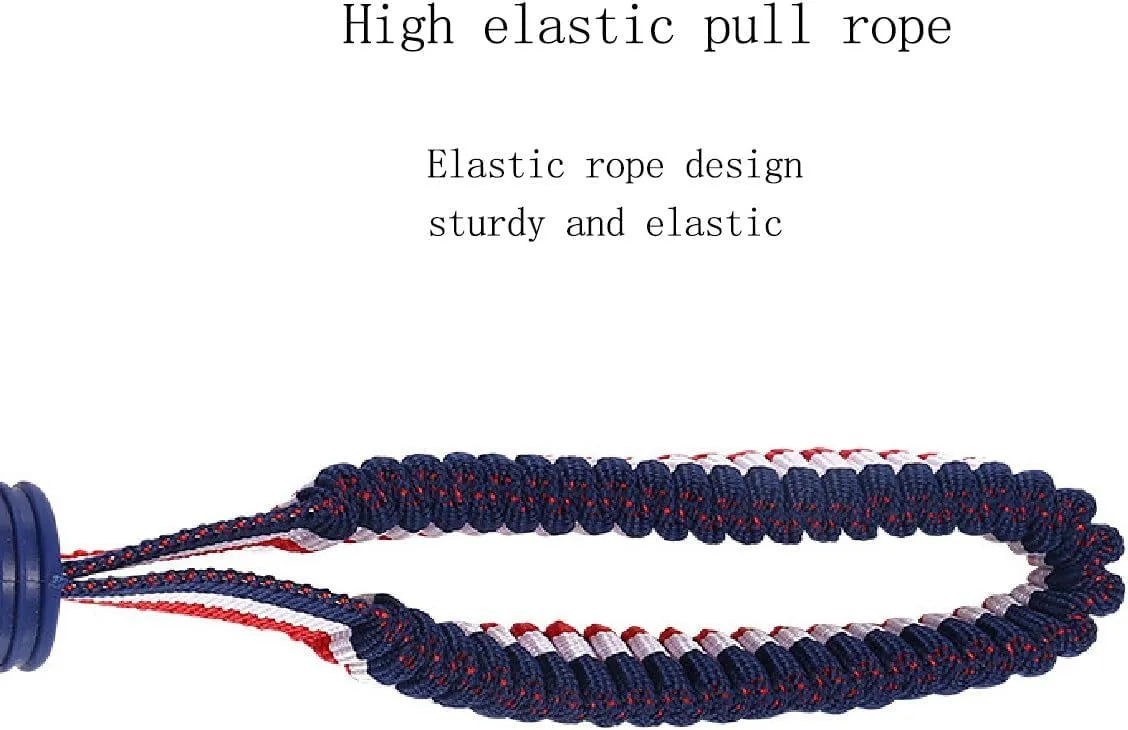 Blue dog ball with rope toy showing natural rubber ball and rope handle for medium and small dogs