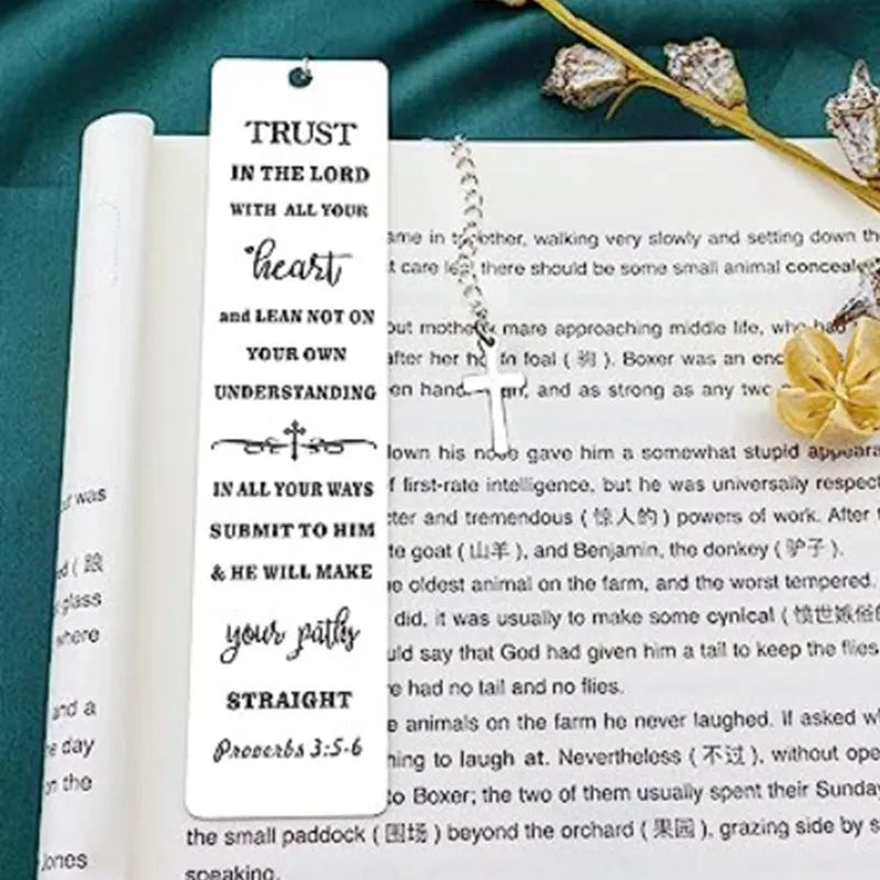 Stainless steel bible bookmark with European design in CFS5170 steel colour