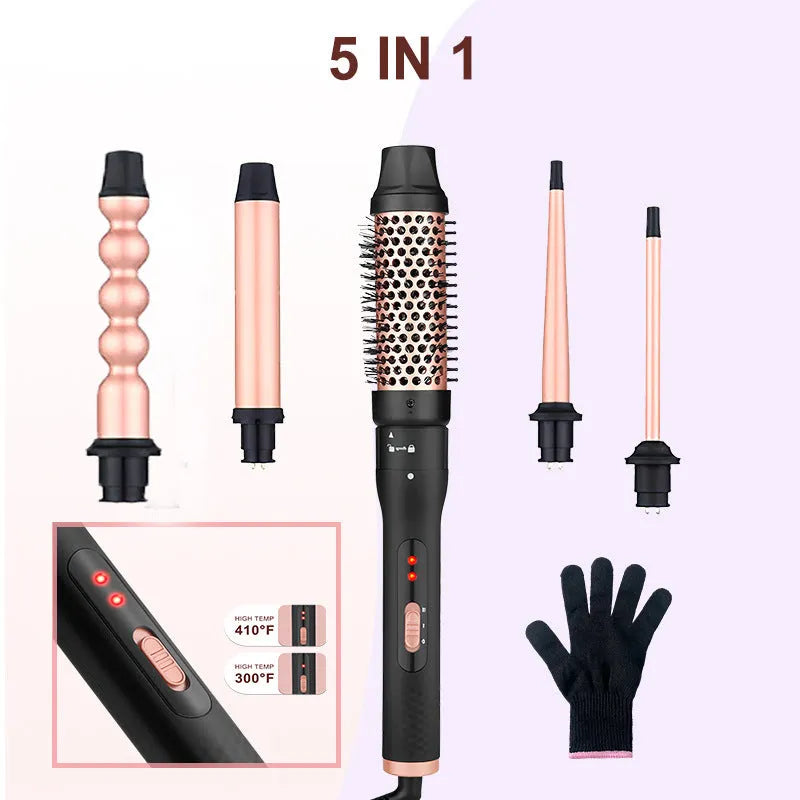 Three-tube water wave hair curler styling tool with wired power supply