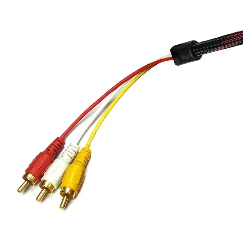 HDMI to AV conversion cable with gold-plated connectors and 1.5 metre length