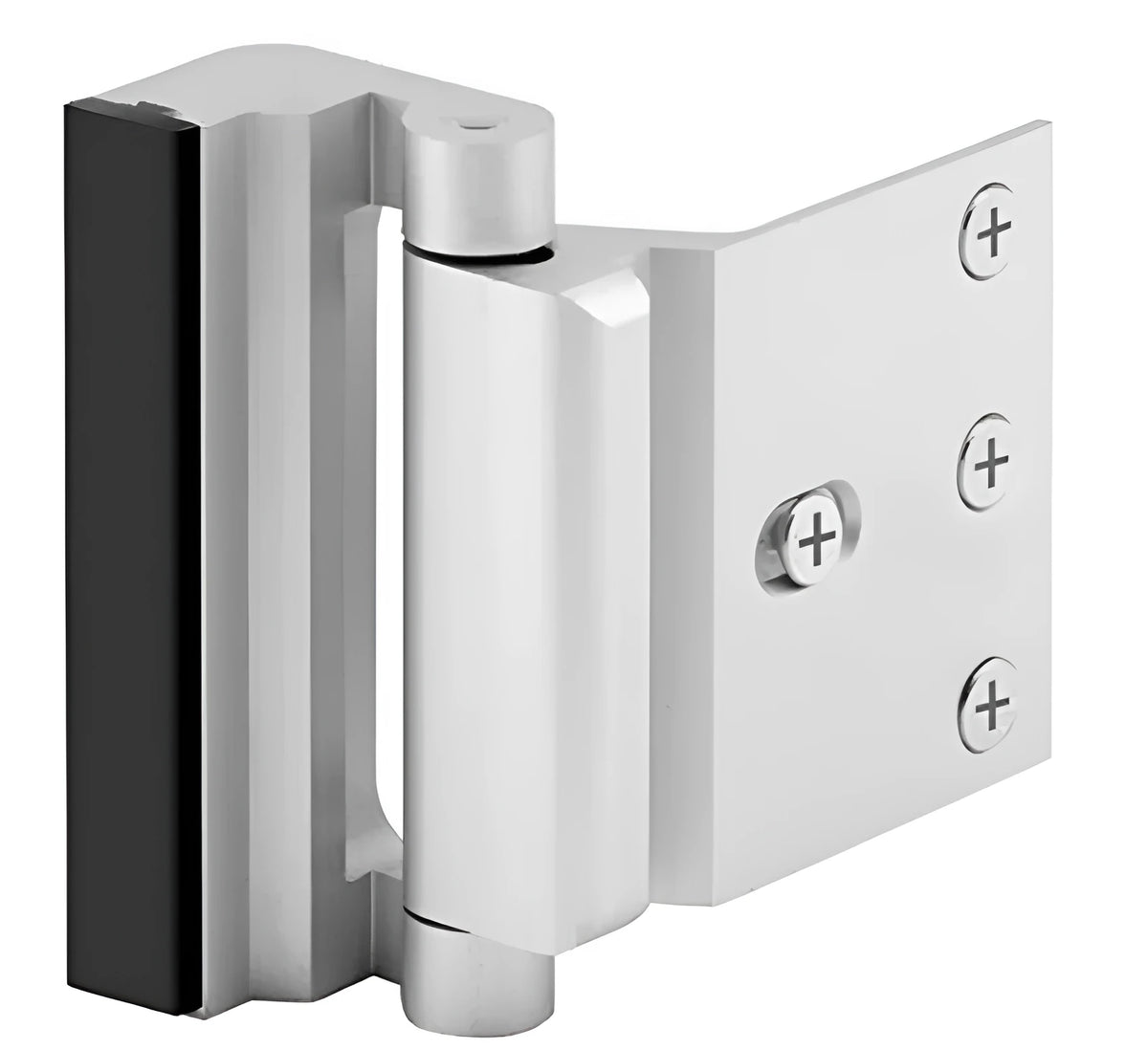 Silver aluminum alloy child safety door reinforced lock with 3-inch stop and heavy-duty bolt