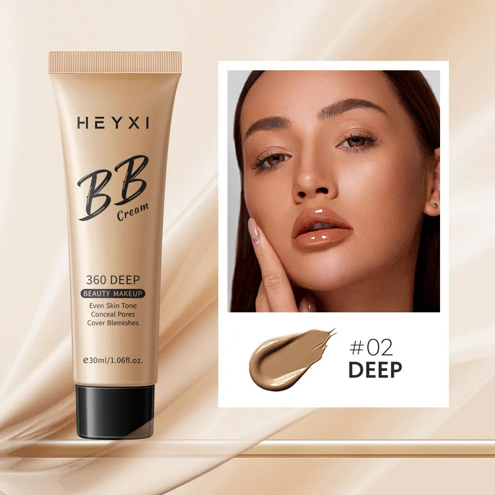 Waterproof sweat-proof BB cream in four shade options with skincare properties
