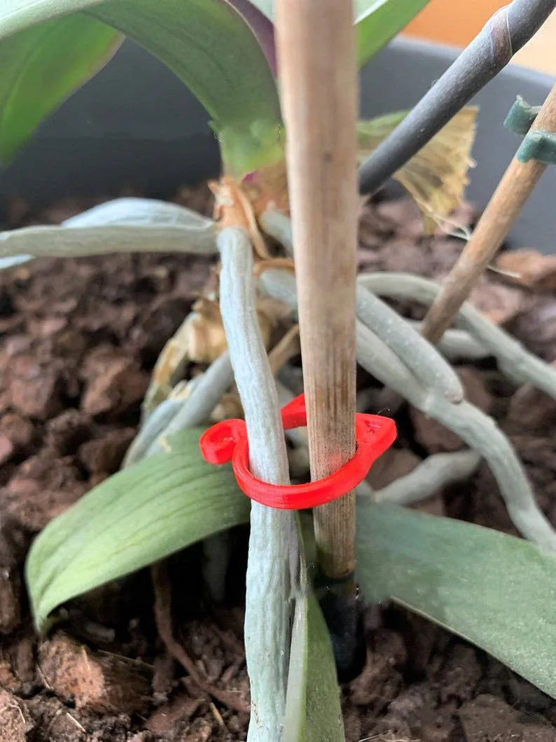 Cat-shaped plastic garden clip in four colours for plant support