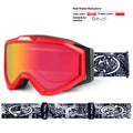 Motorcycle goggles with double-layer anti-fog lenses in a selection of frame and lens colour combinations.