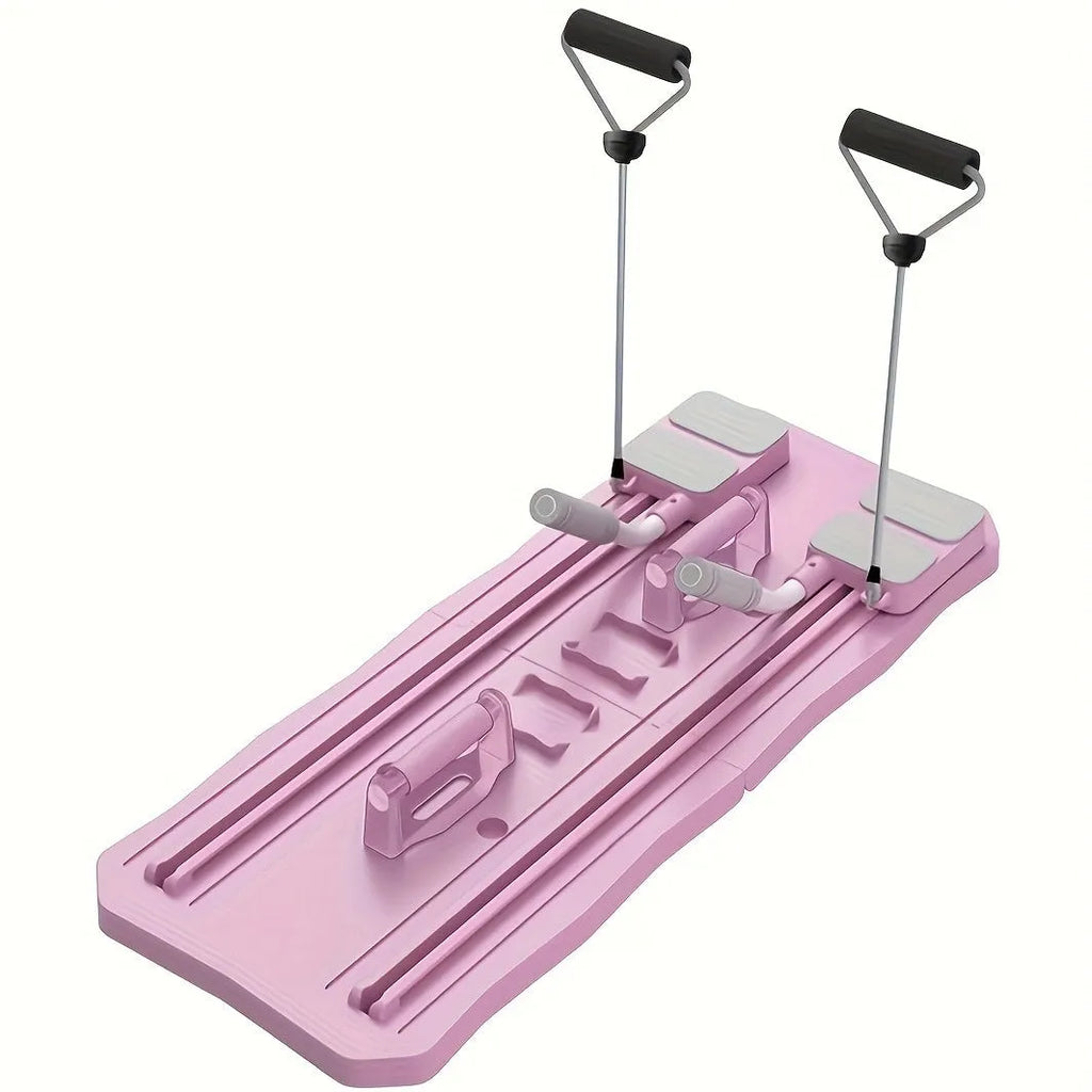 Blue ABS multifunctional fitness board for home core exercises with board-wheel design