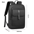 Black men's Oxford cloth backpack with sewing line detailing and Polyester lining