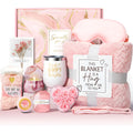 Aromatherapy candle and soap bath gift set in a modern simplicity style plastic box.