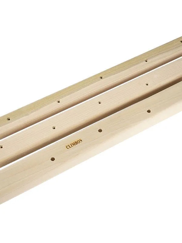 Set of three solid wood grip training finger boards in 12cm, 40cm, and 50cm lengths