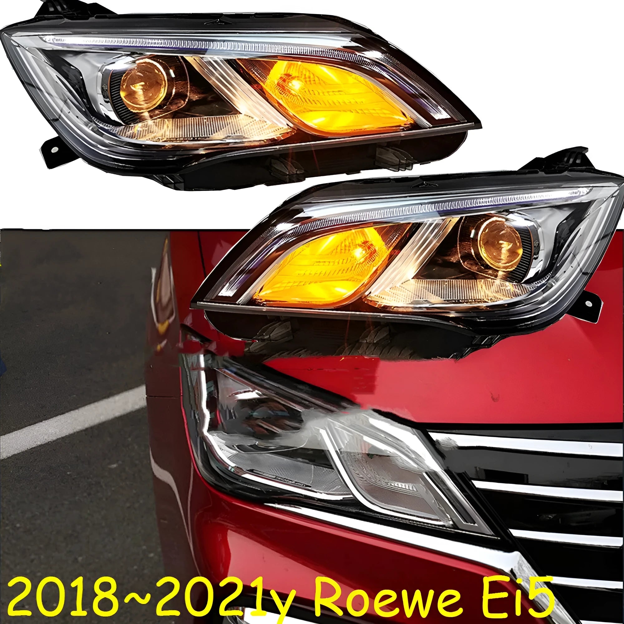 9-line LED car headlight replacement for 2018-2021 vehicles with ABS plastic housing