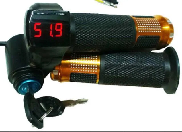 Electric scooter handlebar replacement grip in choice of colours with 5-core wiring connector visible.