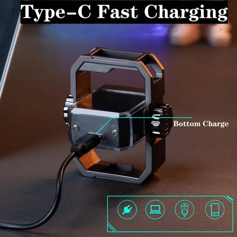 Pulse Lighter Double Arc Electric Windproof Zinc Alloy Gyroscope Decompression Tool in black nickel brushed finish