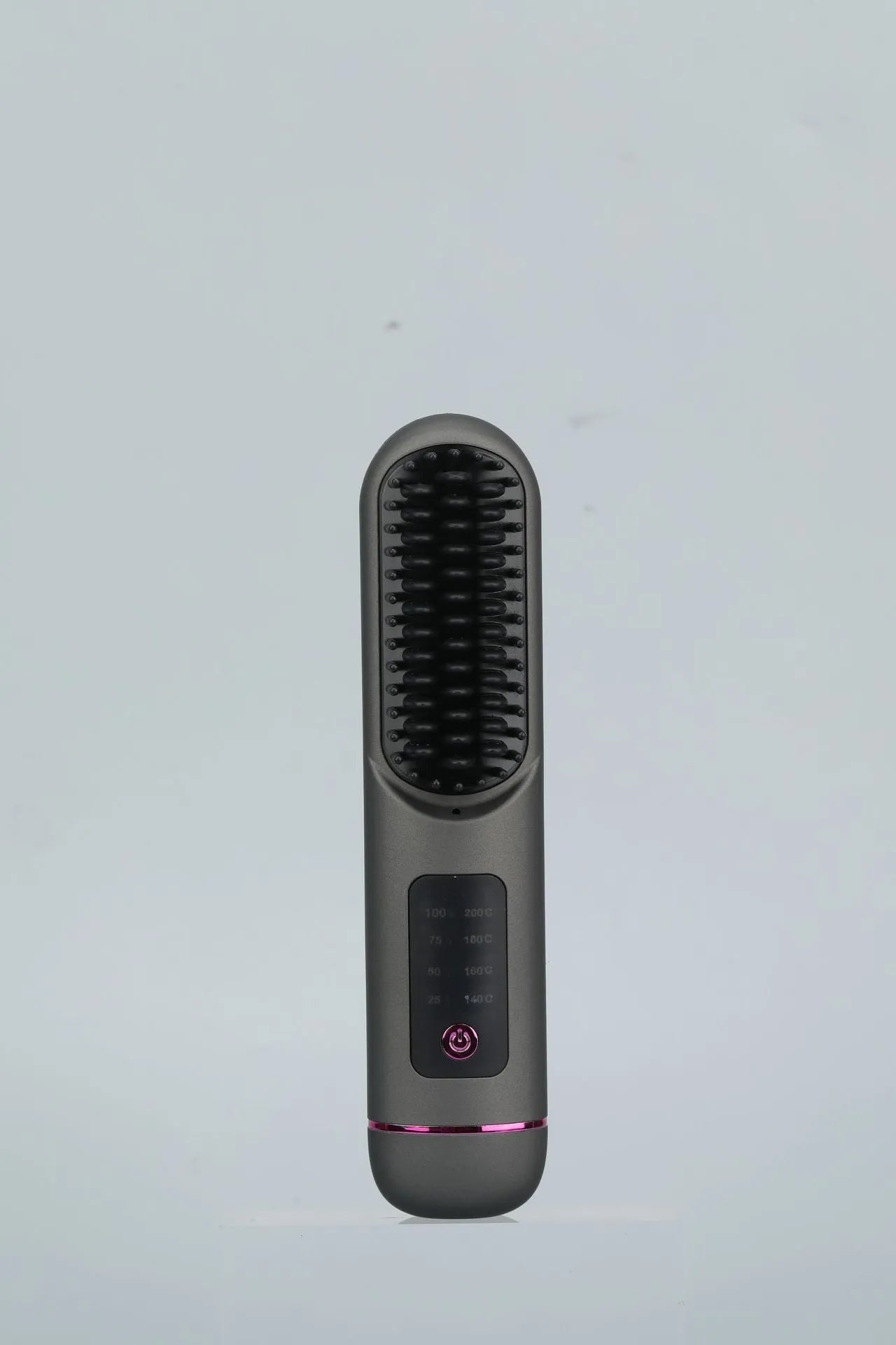 Negative ion straight hair comb in blue, grey, or white, made of ABS plastic.