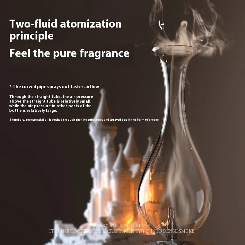 White medieval castle aromatherapy machine with cold fragrance diffuser and ambient lighting