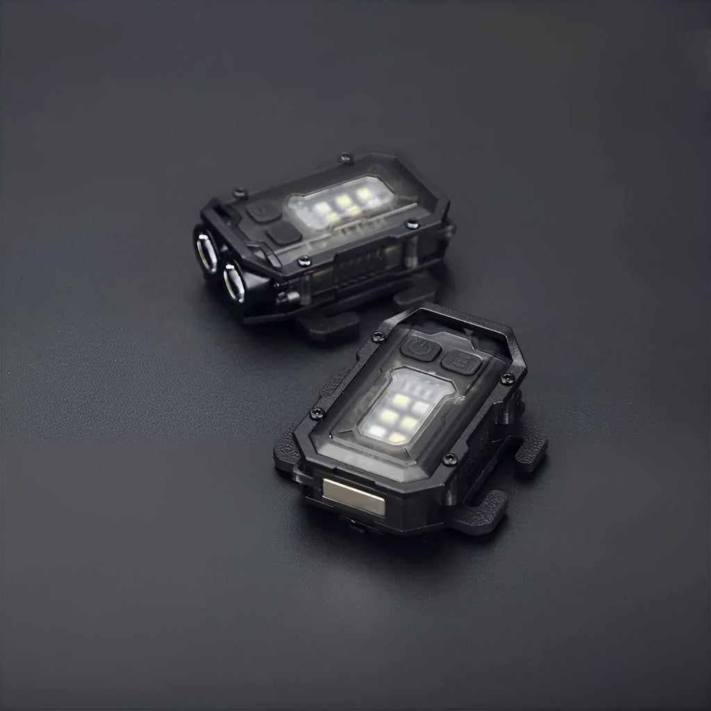 Tactical warning flashlight with USB charging cable for outdoor emergency lighting