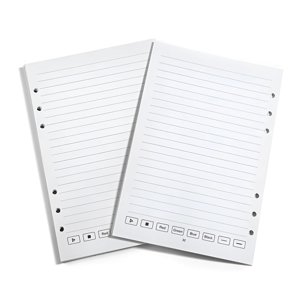 Loose leaf spiral notebook refill pack with Zodiac Forest paper and assorted metal-core pen refills