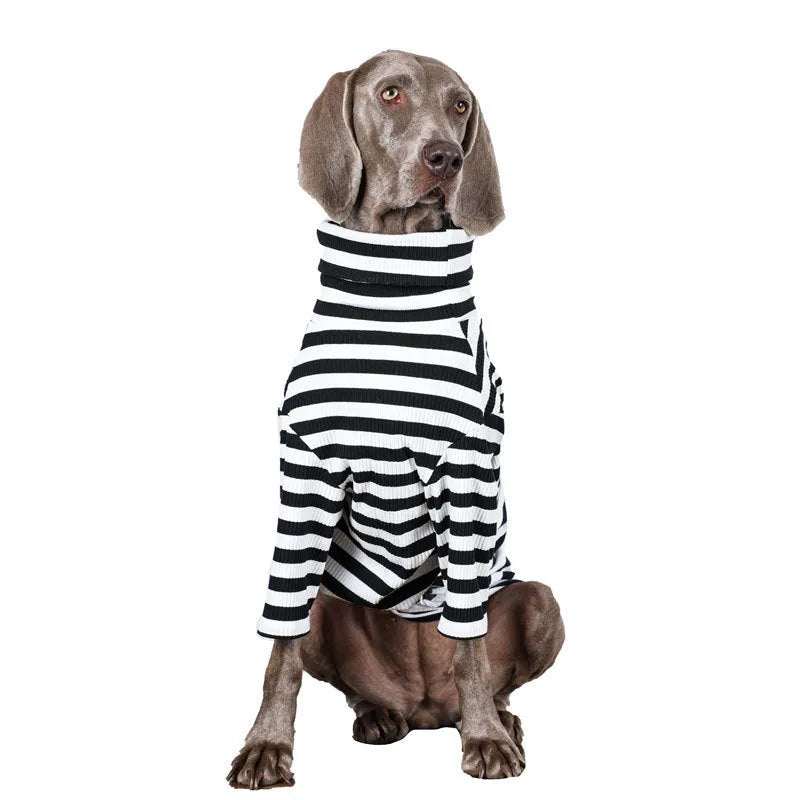 Black and white thin polyester dog jacket for large breeds, sizes M L XL XXL XXXL.
