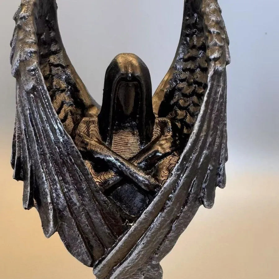 Dark Angel resin statue ornament measuring 6.5×5×17 cm with solid construction