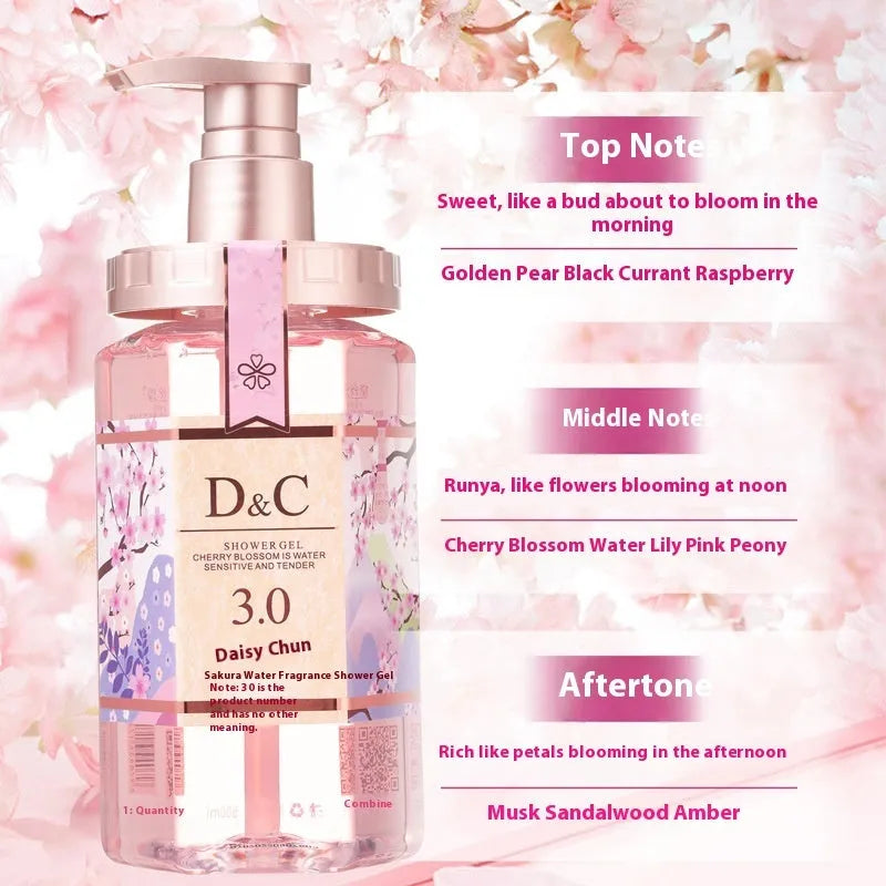 Sakura blossom shampoo, conditioner and shower gel 500ml wash suite set