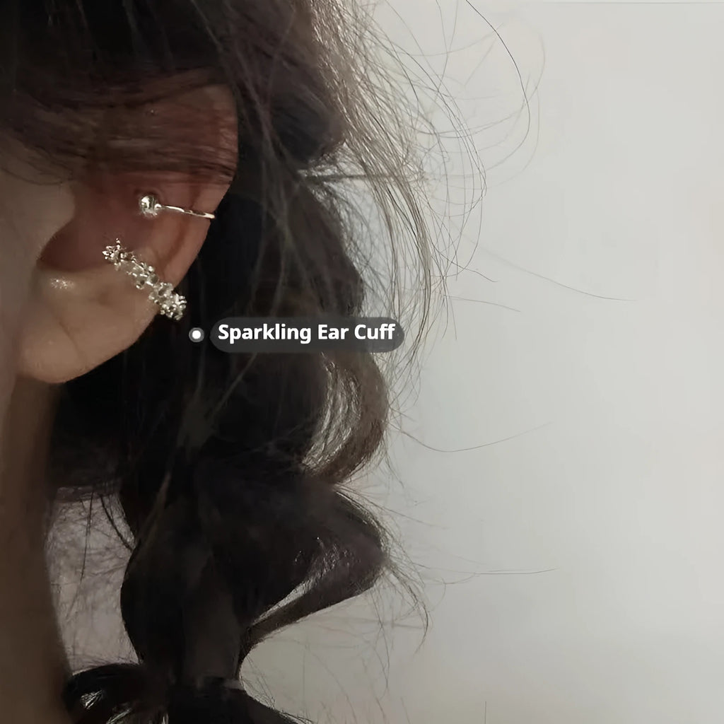 Women's clip-on earrings with irregular geometric shape and frosty finish in alloy
