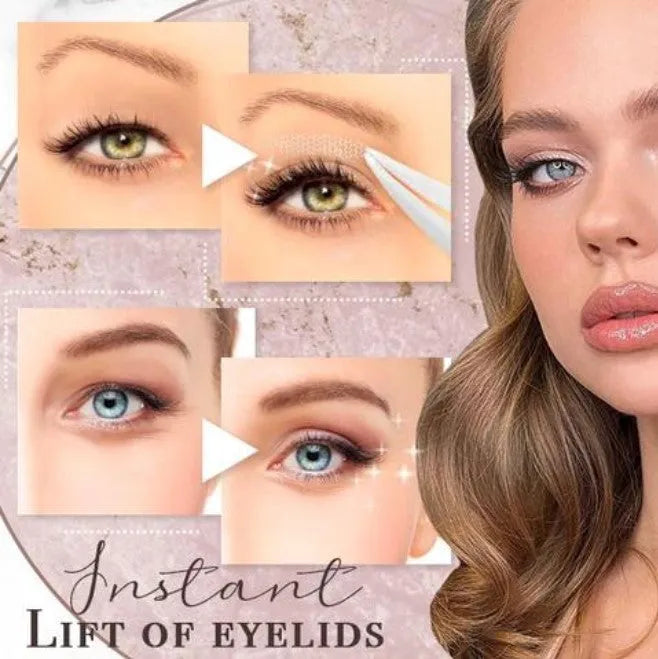 No glue eyelid sticker box with three size options: small, medium, and large