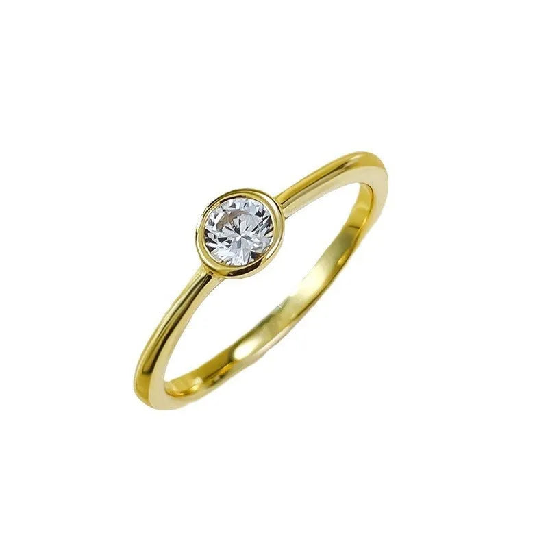 Minimalist sterling silver crown ring with smooth lines in R962 gold or platinum electroplate.