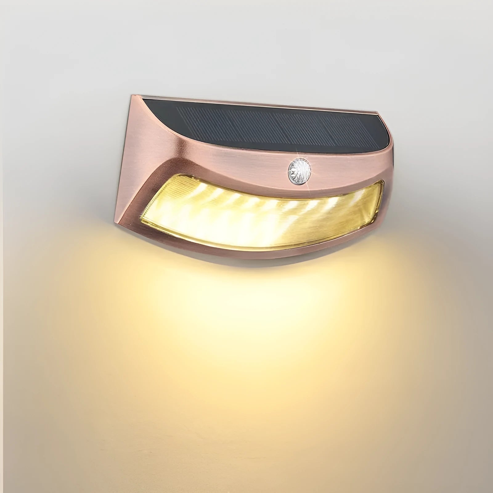 Solar outdoor wall lamp with smiling face design for garden lighting