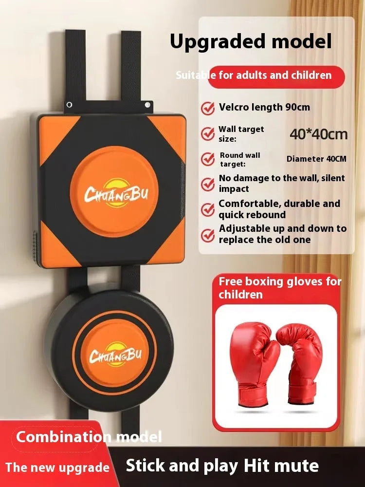 Wall-mounted PU boxing sandbag target in round and square designs for home training