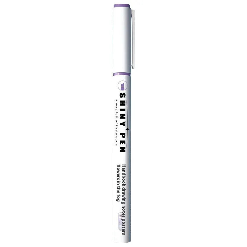 Sparkling Star River highlighter pens with glitter ink in plastic shells, 136mm length with slanted 4mm tips