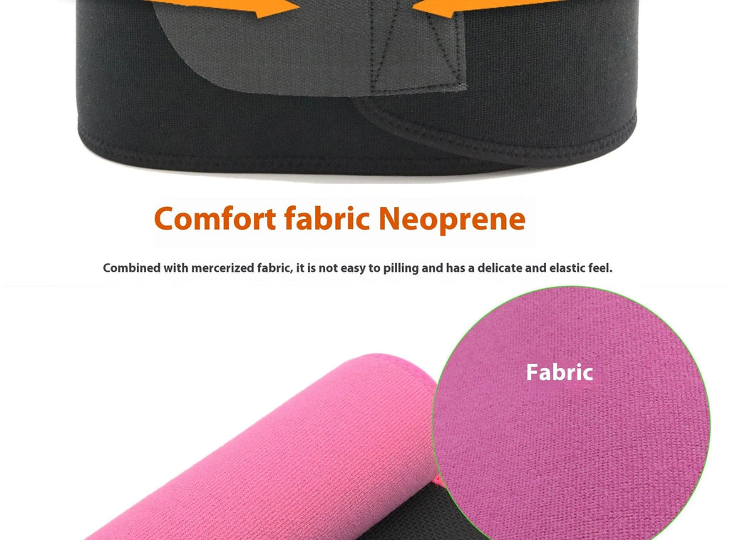 Neoprene lumbar support belt for adult fitness and running in black colour