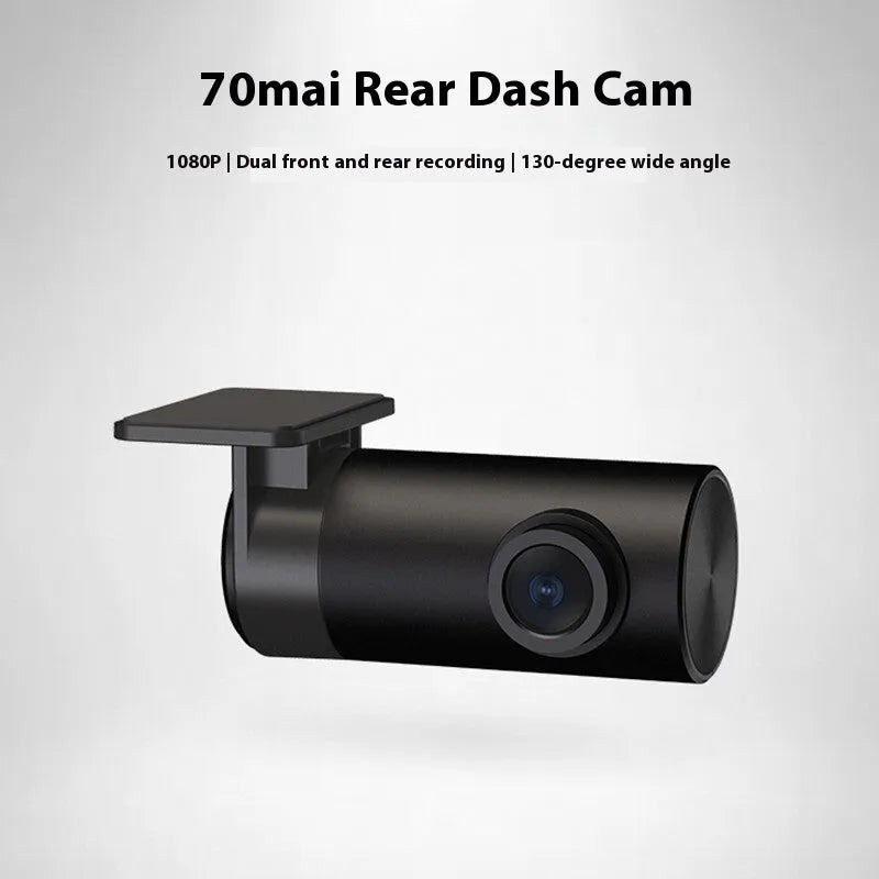 Midrive RC09 rear recording camera with compact plastic housing showing lens and connection ports