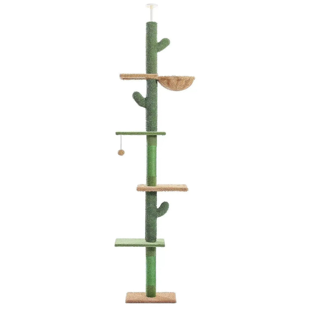 Cactus solid wood cat tree climbing frame with integrated scratch board measuring TT40x25x240cm