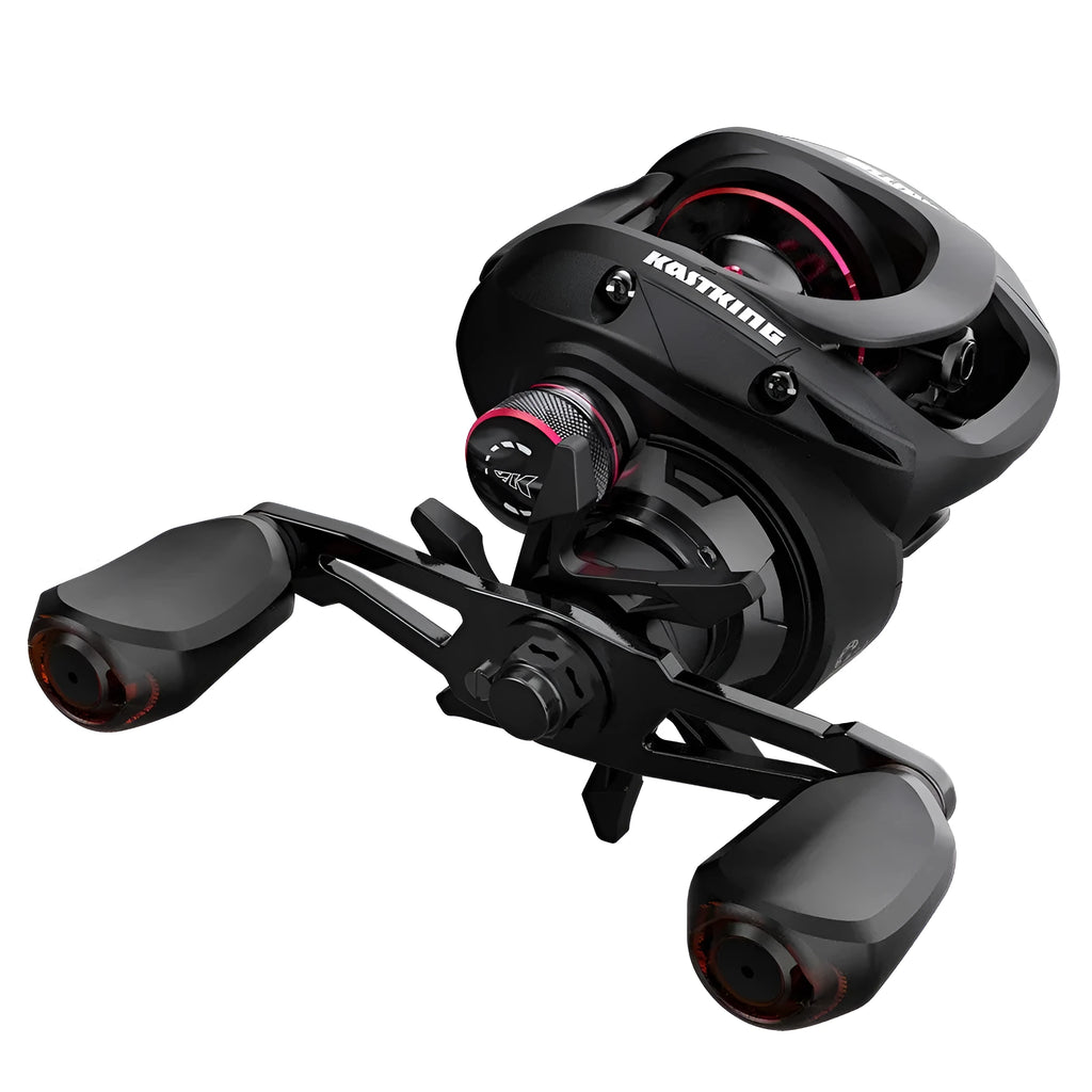 Drip Wheel fishing reel with rocking wheel line mechanism showing left and right hand configuration options