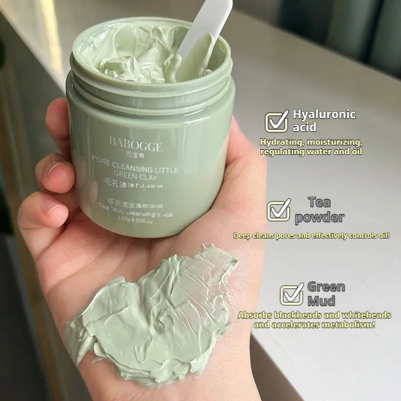 120g tube of clay facial cleansing mask with daub applicator for non-pulling deep cleansing