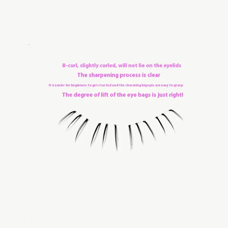 Segmented false eyelashes for lower lash line with 12 rows in 4-5-6mm graduated lengths